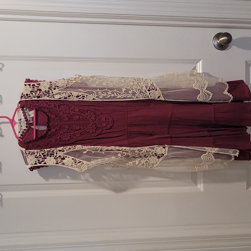 Girls dress with removable lace vest size 12